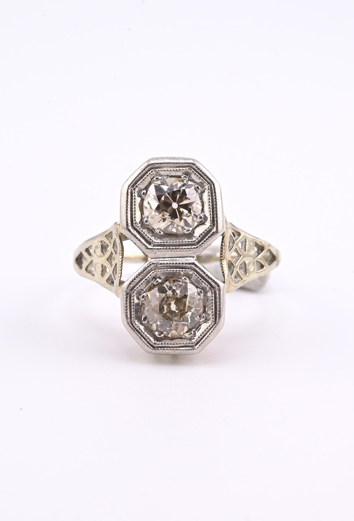 IGI Certified 1.10 TCW Old European Cut Diamonds Antique Art Deco Ring Size 6.25