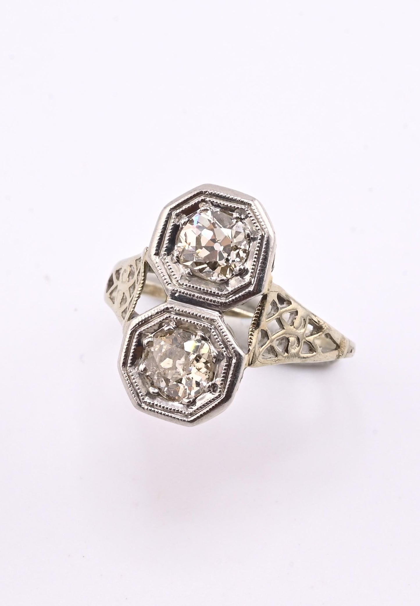 IGI Certified 1.10 TCW Old European Cut Diamonds Antique Art Deco Ring Size 6.25