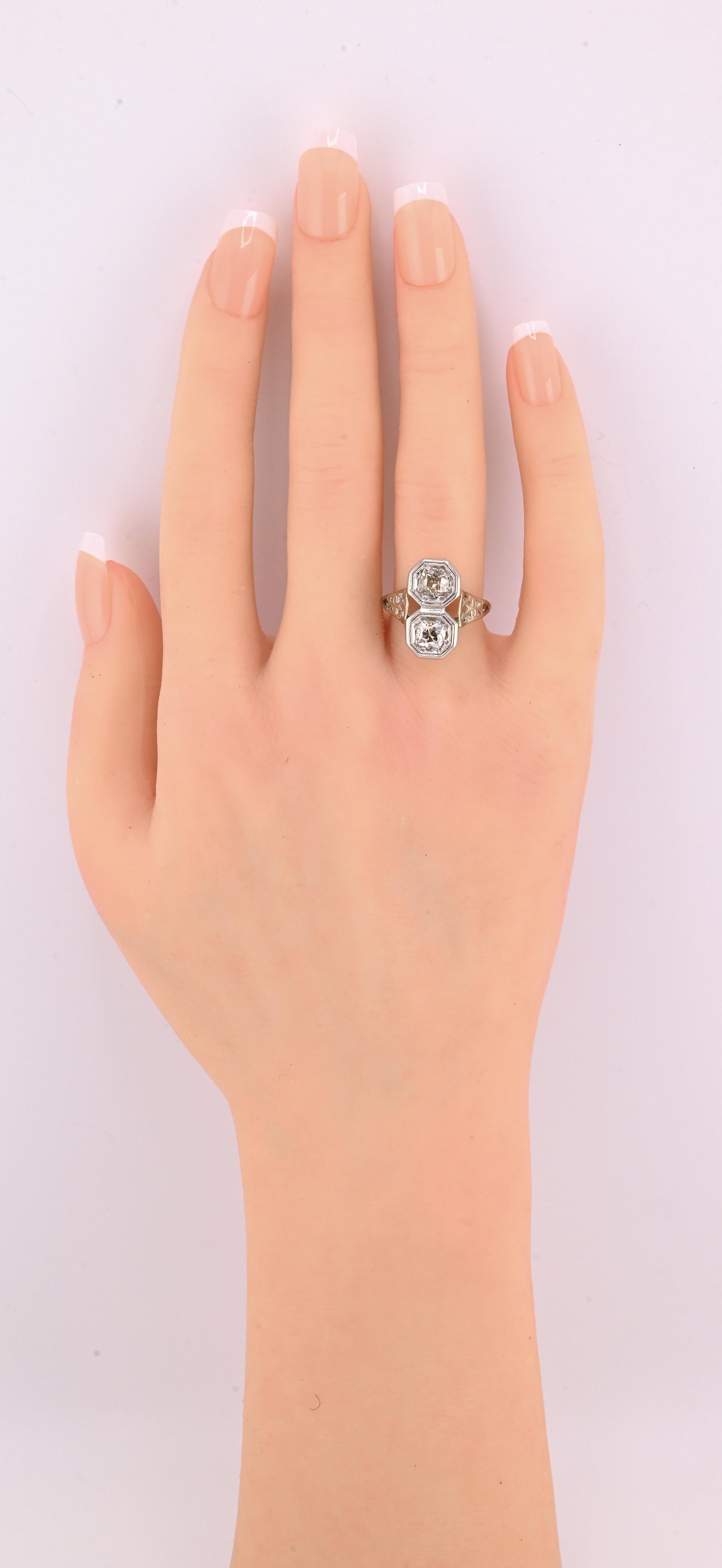 IGI Certified 1.10 TCW Old European Cut Diamonds Antique Art Deco Ring Size 6.25