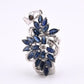 IGI Certified 14K White Gold Sapphire & Diamond Pendant 3.15 CTW Floral Design