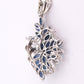 IGI Certified 14K White Gold Sapphire & Diamond Pendant 3.15 CTW Floral Design