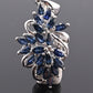 IGI Certified 14K White Gold Sapphire & Diamond Pendant 3.15 CTW Floral Design