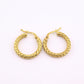 Roberto Coin Braided Hoop Earrings | Yellow Gold Woven Design | 4.16 Grams |