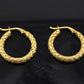 Roberto Coin Braided Hoop Earrings | Yellow Gold Woven Design | 4.16 Grams |