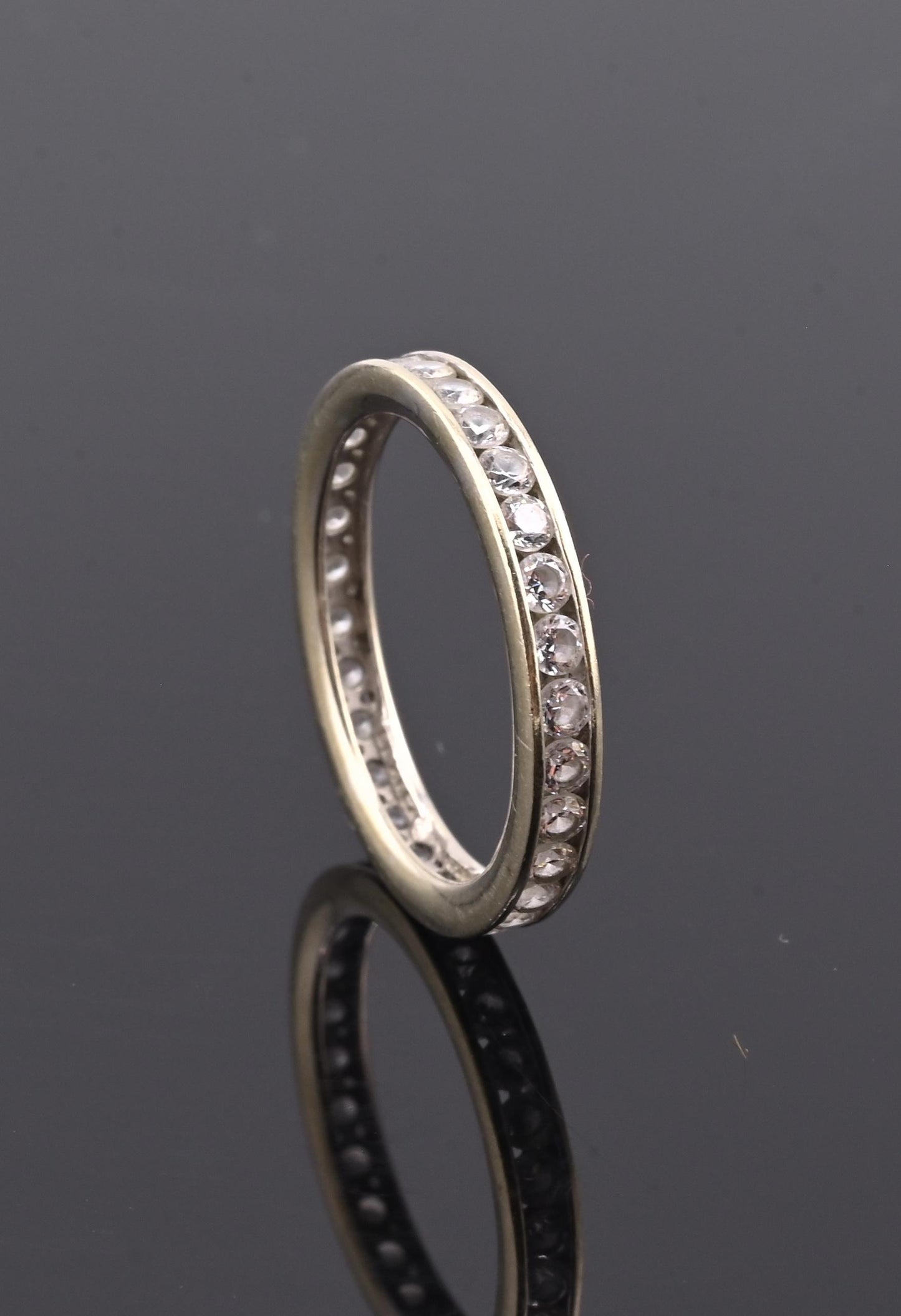 14K White Gold Diamond Eternity Band Ring 0.44 CTW Near Colorless Size 6