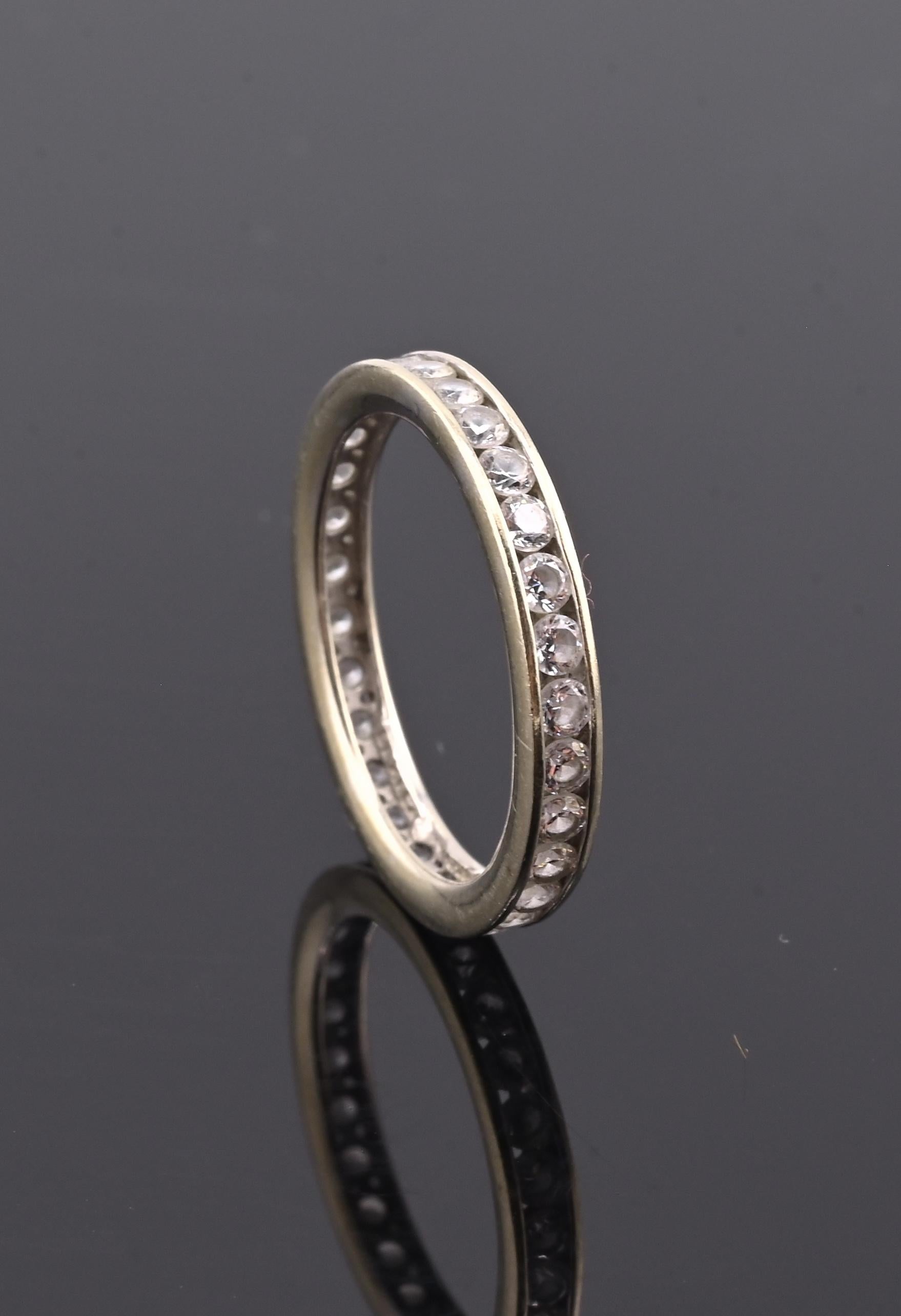 14K White Gold Diamond Eternity Band Ring 0.44 CTW Near Colorless Size 6