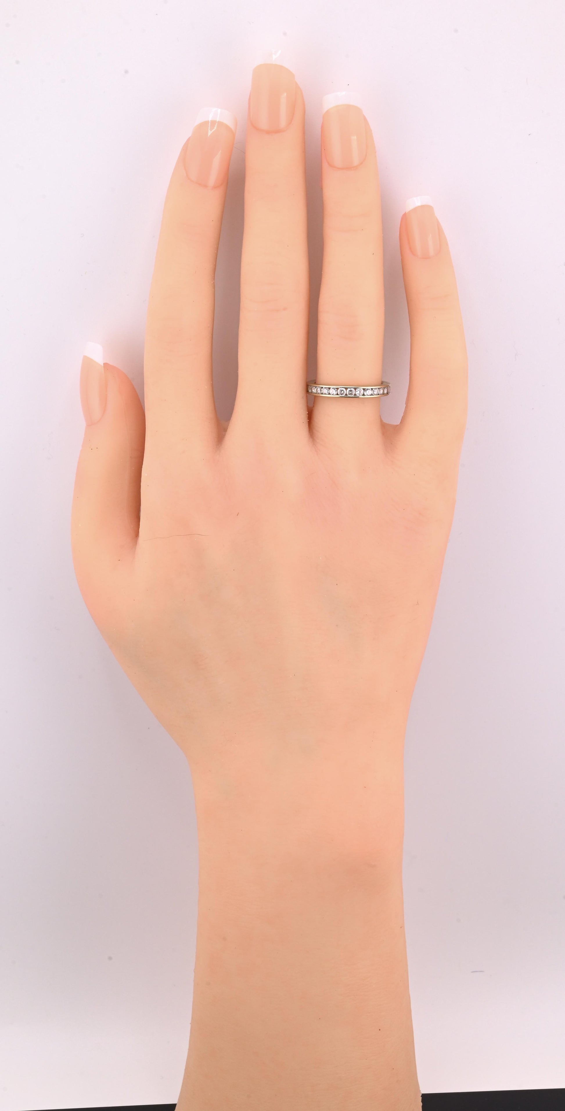 14K White Gold Diamond Eternity Band Ring 0.44 CTW Near Colorless Size 6