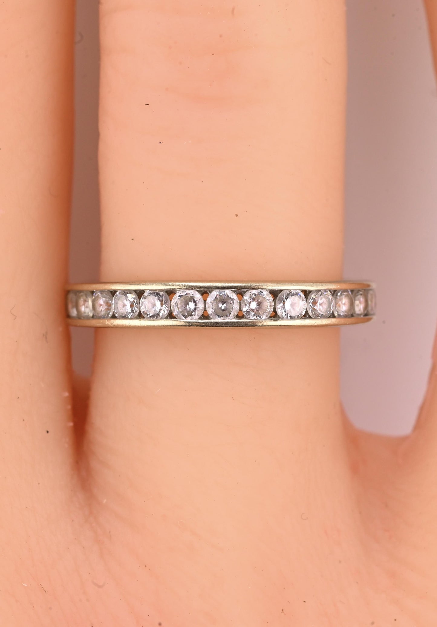 14K White Gold Diamond Eternity Band Ring 0.44 CTW Near Colorless Size 6