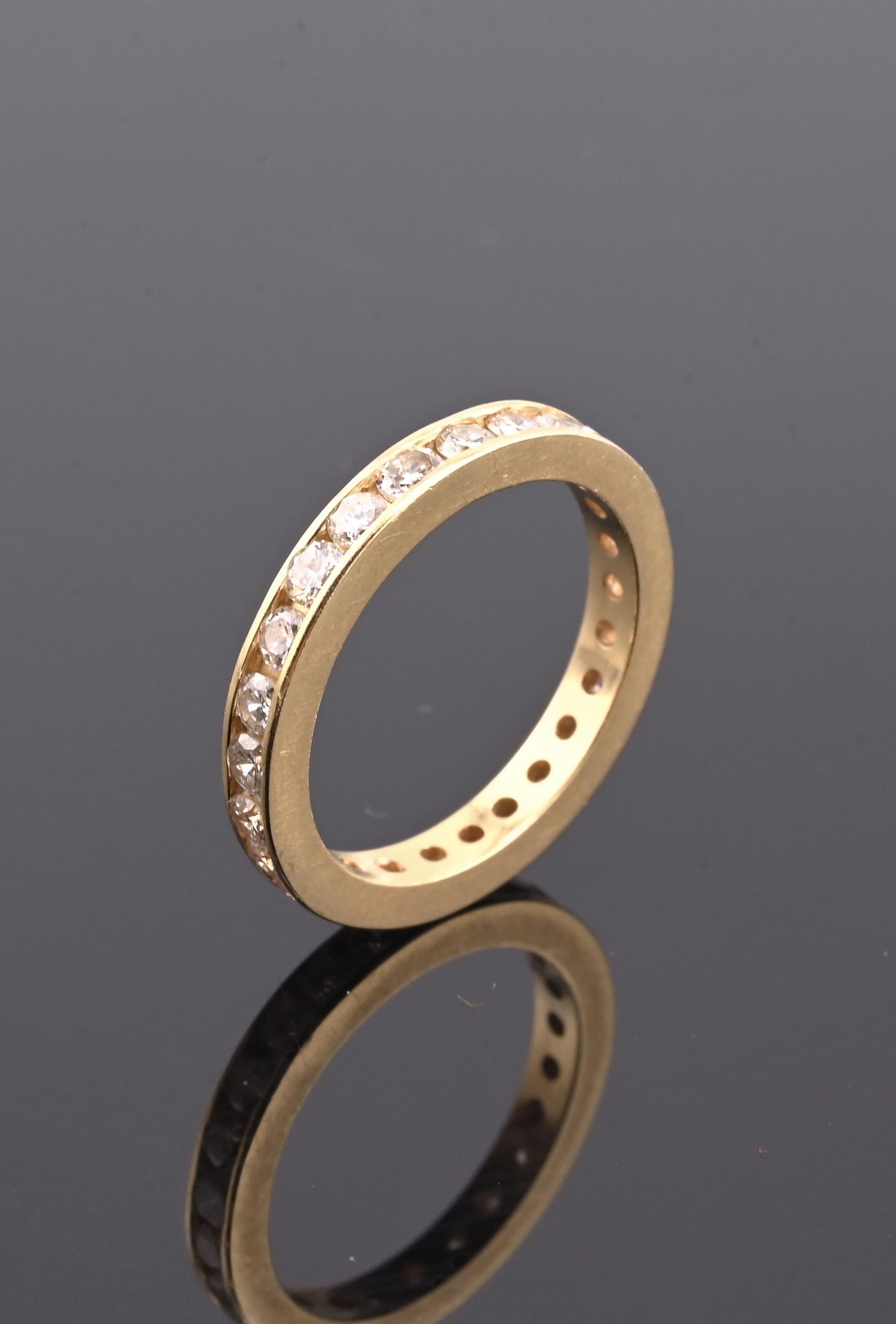 14K Yellow Gold Diamond Eternity Band Ring 0.75 CTW Near Colorless Size 6