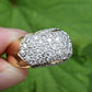 14K Yellow Gold Diamond Pave Dome Ring with 1.82 Carats, Size 8.5 IGI Certified