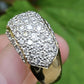 14K Yellow Gold Diamond Pave Dome Ring with 1.82 Carats, Size 8.5 IGI Certified