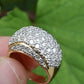 14K Yellow Gold Diamond Pave Dome Ring with 1.82 Carats, Size 8.5 IGI Certified