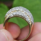 14K Yellow Gold Diamond Pave Dome Ring with 1.82 Carats, Size 8.5 IGI Certified