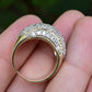 14K Yellow Gold Diamond Pave Dome Ring with 1.82 Carats, Size 8.5 IGI Certified