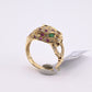 IGI Certified Vintage 14K Yellow Gold Ruby Emerald Diamond Leopard Ring Size 6.5