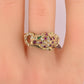 IGI Certified Vintage 14K Yellow Gold Ruby Emerald Diamond Leopard Ring Size 6.5