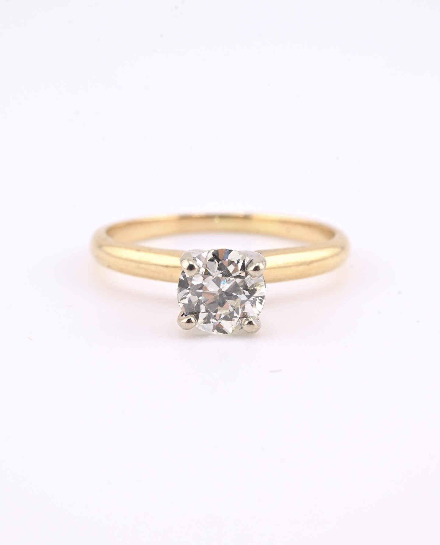 Antique 14K Gold Diamond Solitaire Ring ~0.63 CT Old European / Early Brilliant