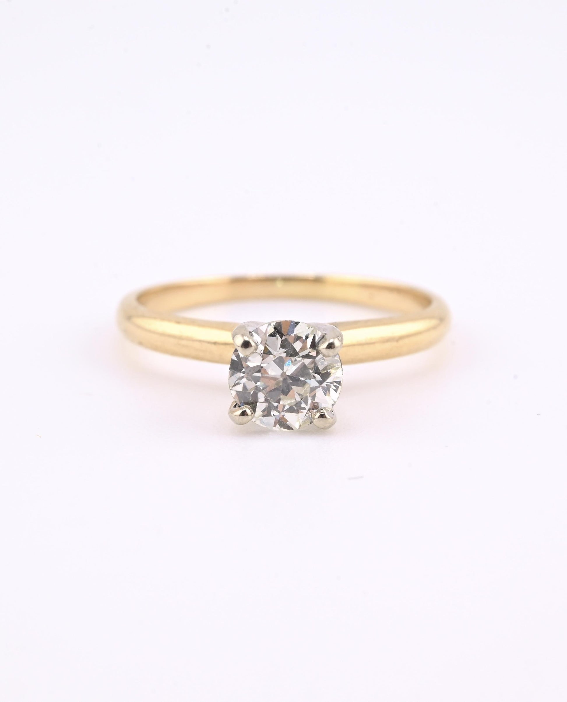 Antique 14K Gold Diamond Solitaire Ring ~0.63 CT Old European / Early Brilliant