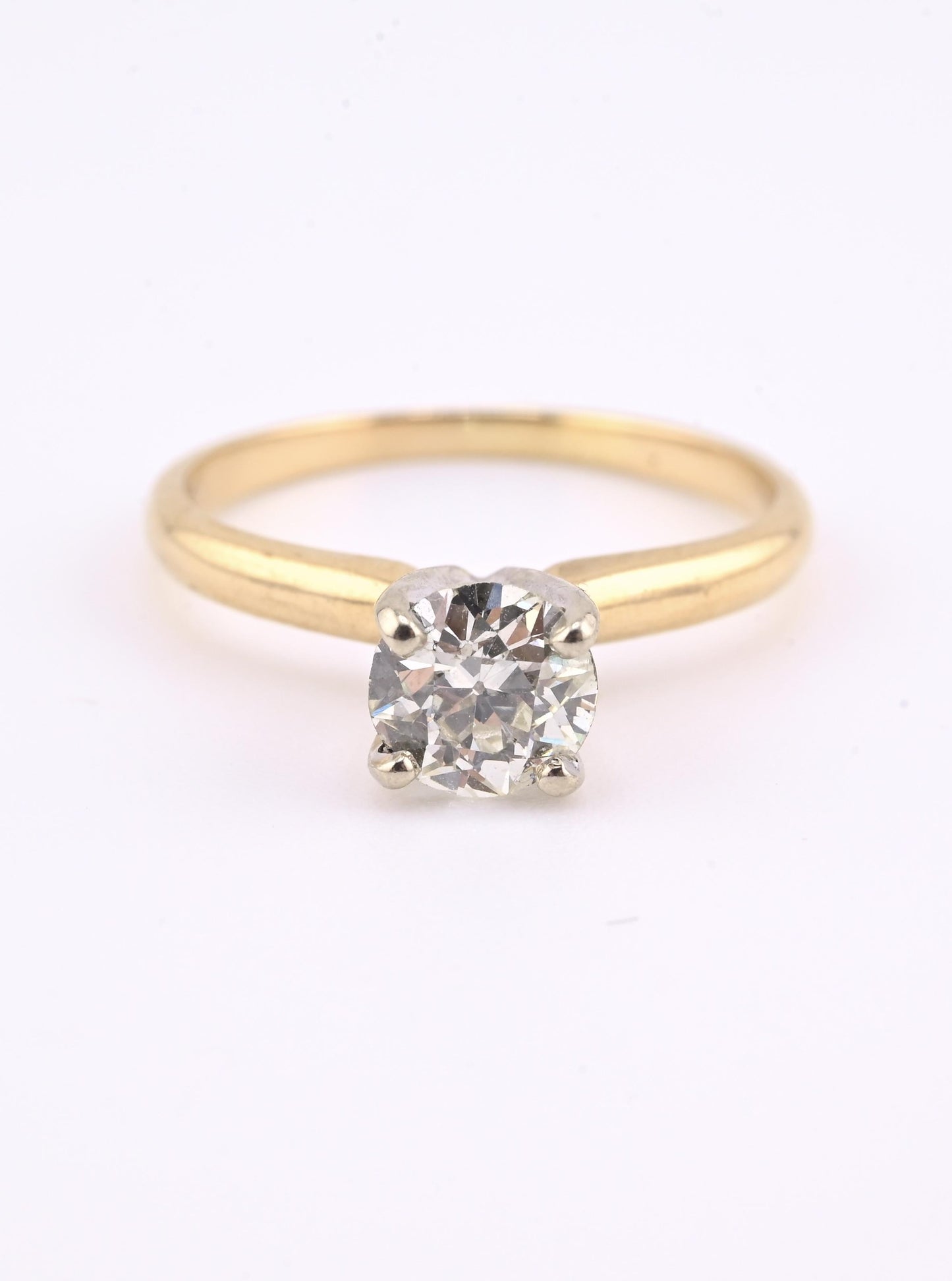 Antique 14K Gold Diamond Solitaire Ring ~0.63 CT Old European / Early Brilliant