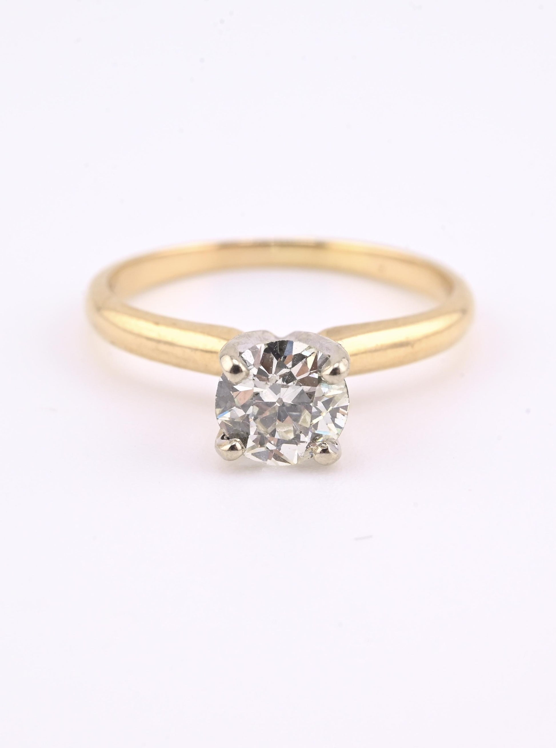 Antique 14K Gold Diamond Solitaire Ring ~0.63 CT Old European / Early Brilliant