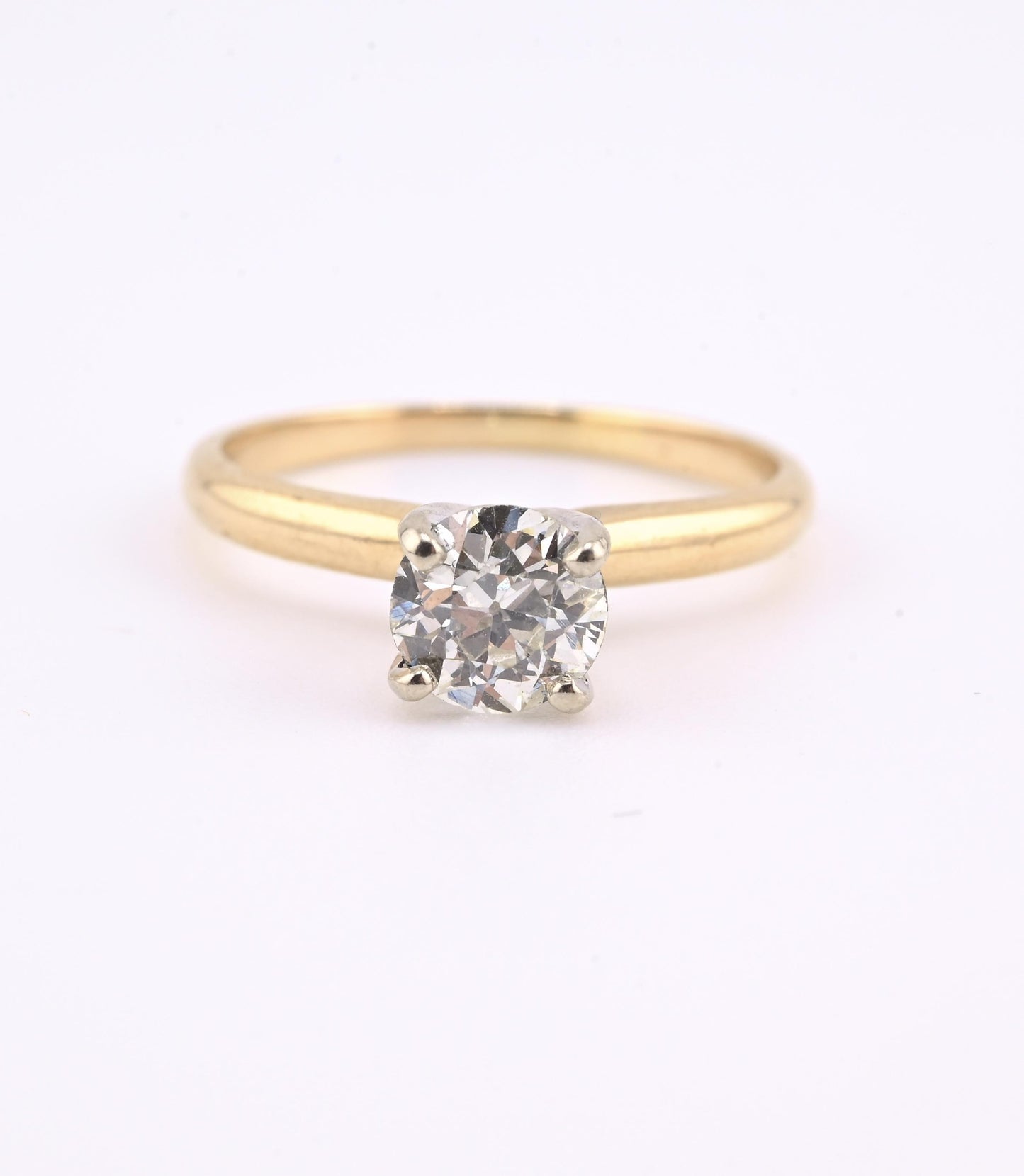 Antique 14K Gold Diamond Solitaire Ring ~0.63 CT Old European / Early Brilliant