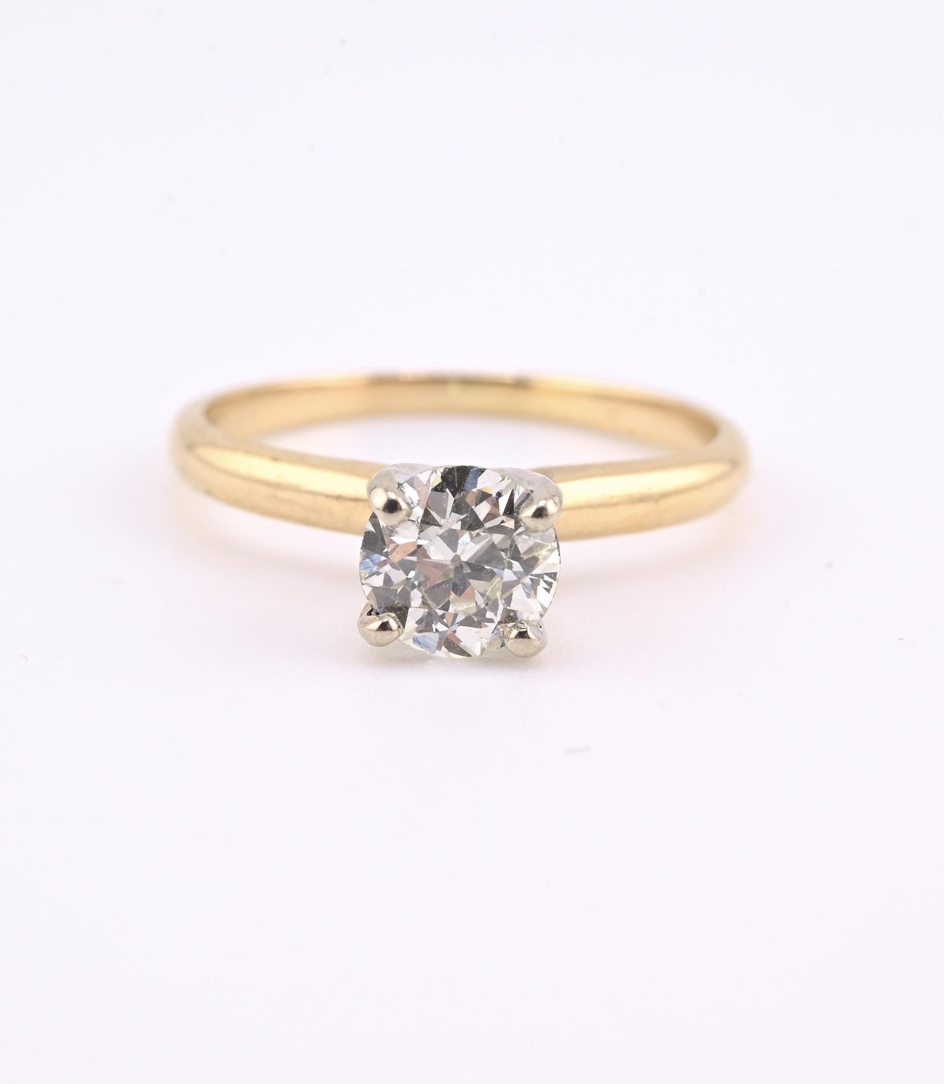 Antique 14K Gold Diamond Solitaire Ring ~0.63 CT Old European / Early Brilliant