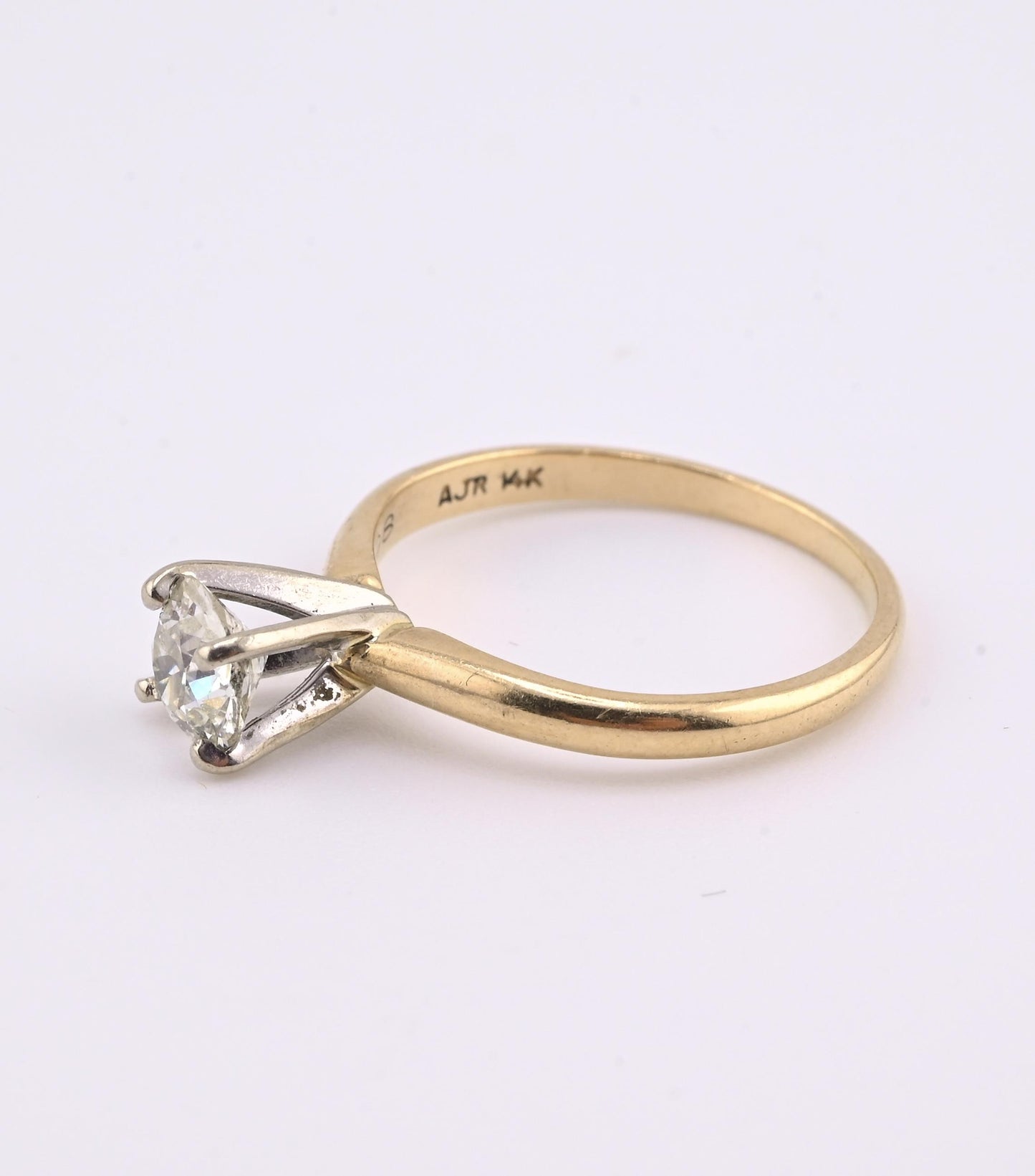Antique 14K Gold Diamond Solitaire Ring ~0.63 CT Old European / Early Brilliant