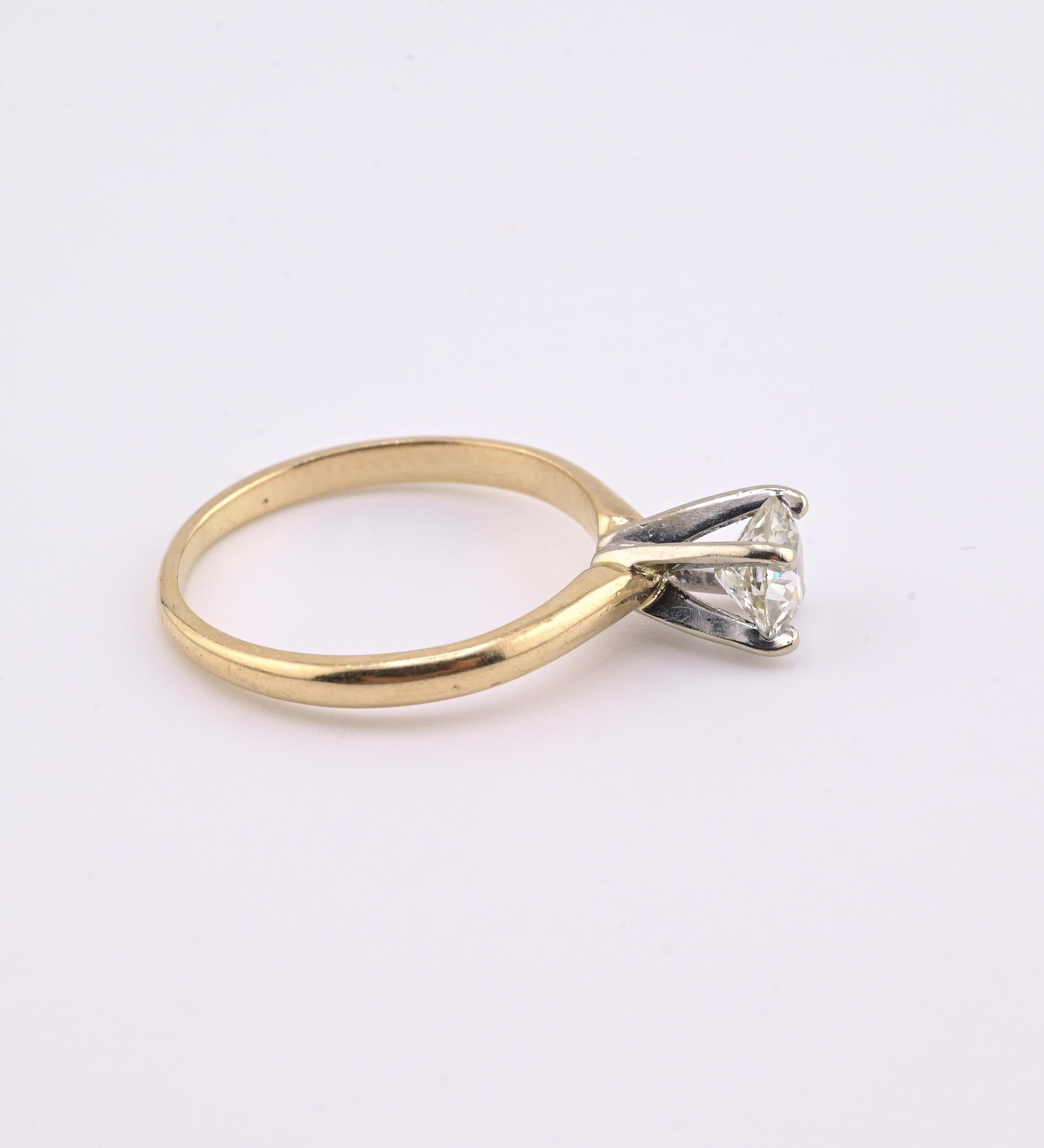 Antique 14K Gold Diamond Solitaire Ring ~0.63 CT Old European / Early Brilliant