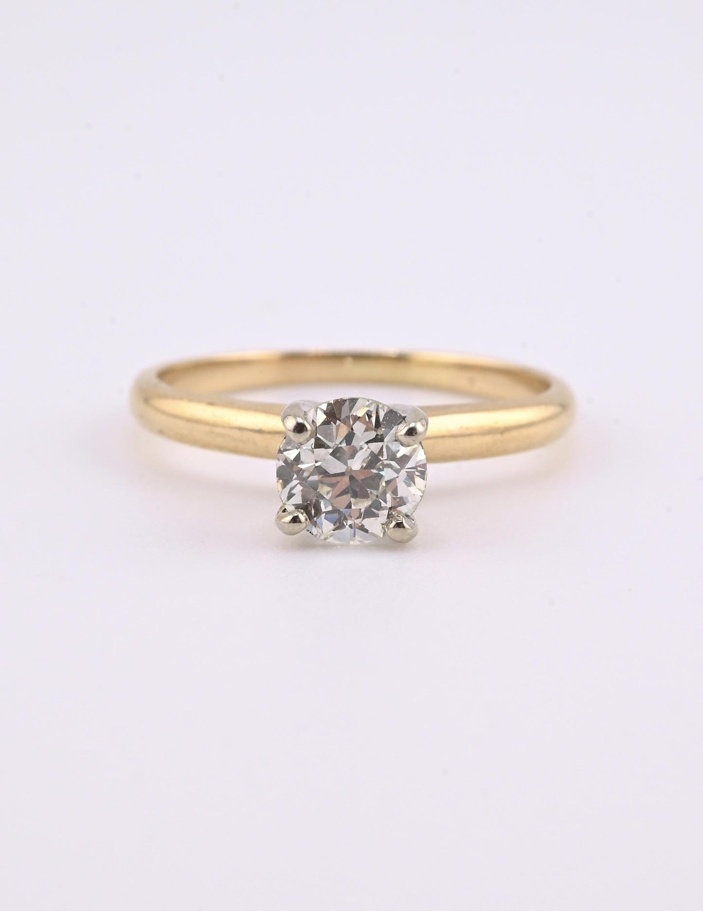 Antique 14K Gold Diamond Solitaire Ring ~0.63 CT Old European / Early Brilliant