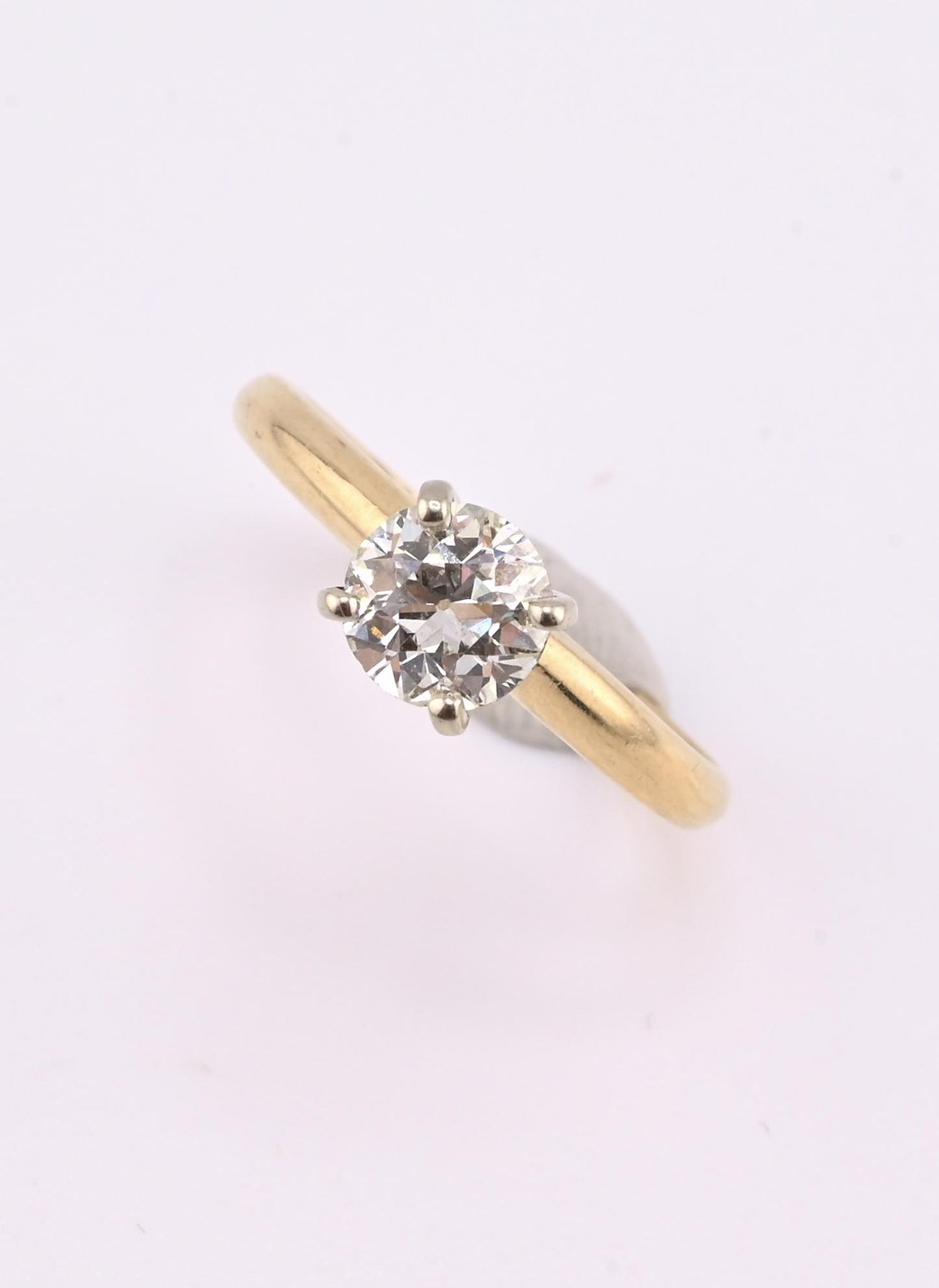 Antique 14K Gold Diamond Solitaire Ring ~0.63 CT Old European / Early Brilliant