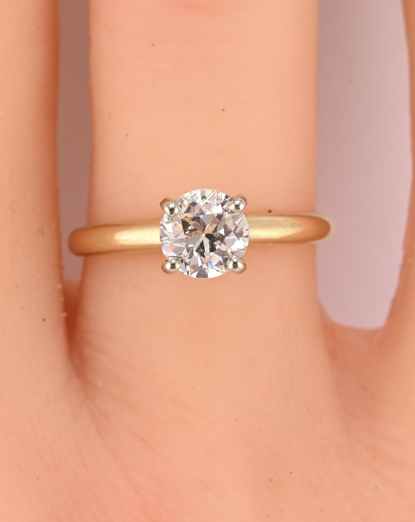 Antique 14K Gold Diamond Solitaire Ring ~0.63 CT Old European / Early Brilliant