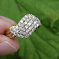 14K Plum Yellow Gold Natural Diamond Cluster Ring 0.80 Carats IGI Certified