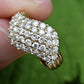 14K Plum Yellow Gold Natural Diamond Cluster Ring 0.80 Carats IGI Certified