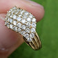 14K Plum Yellow Gold Natural Diamond Cluster Ring 0.80 Carats IGI Certified