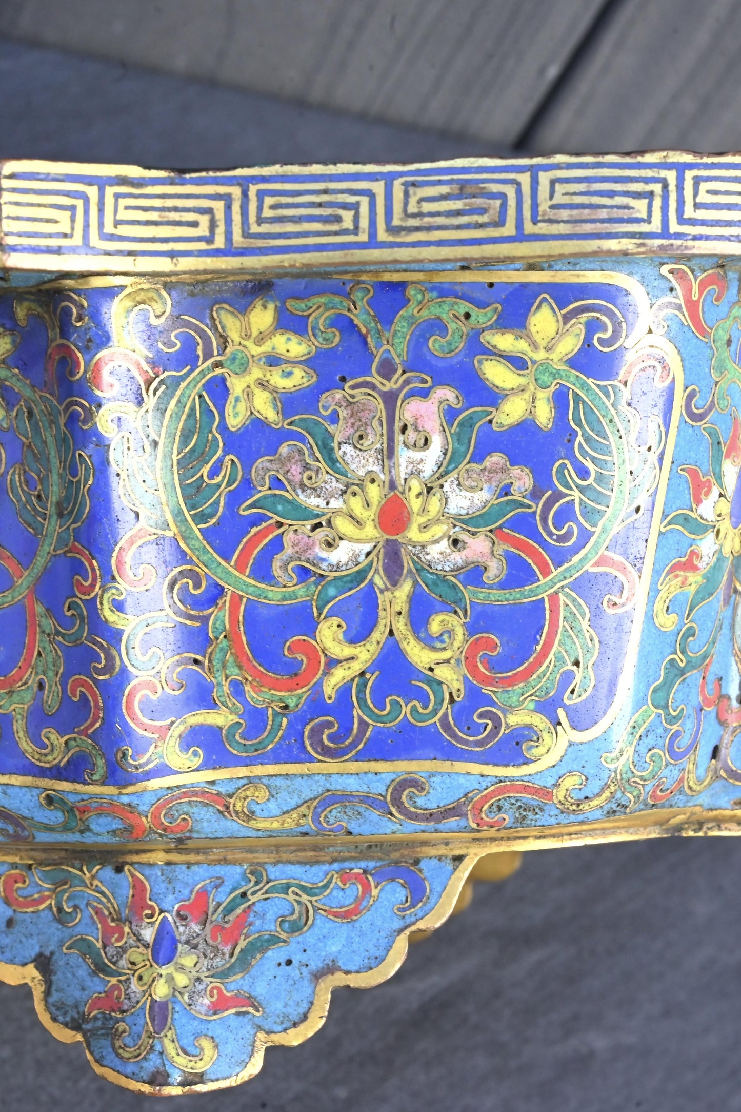 18th Century Chinese Cloisonné Planter / Basin | Qing Dynasty | Gilt Bronze