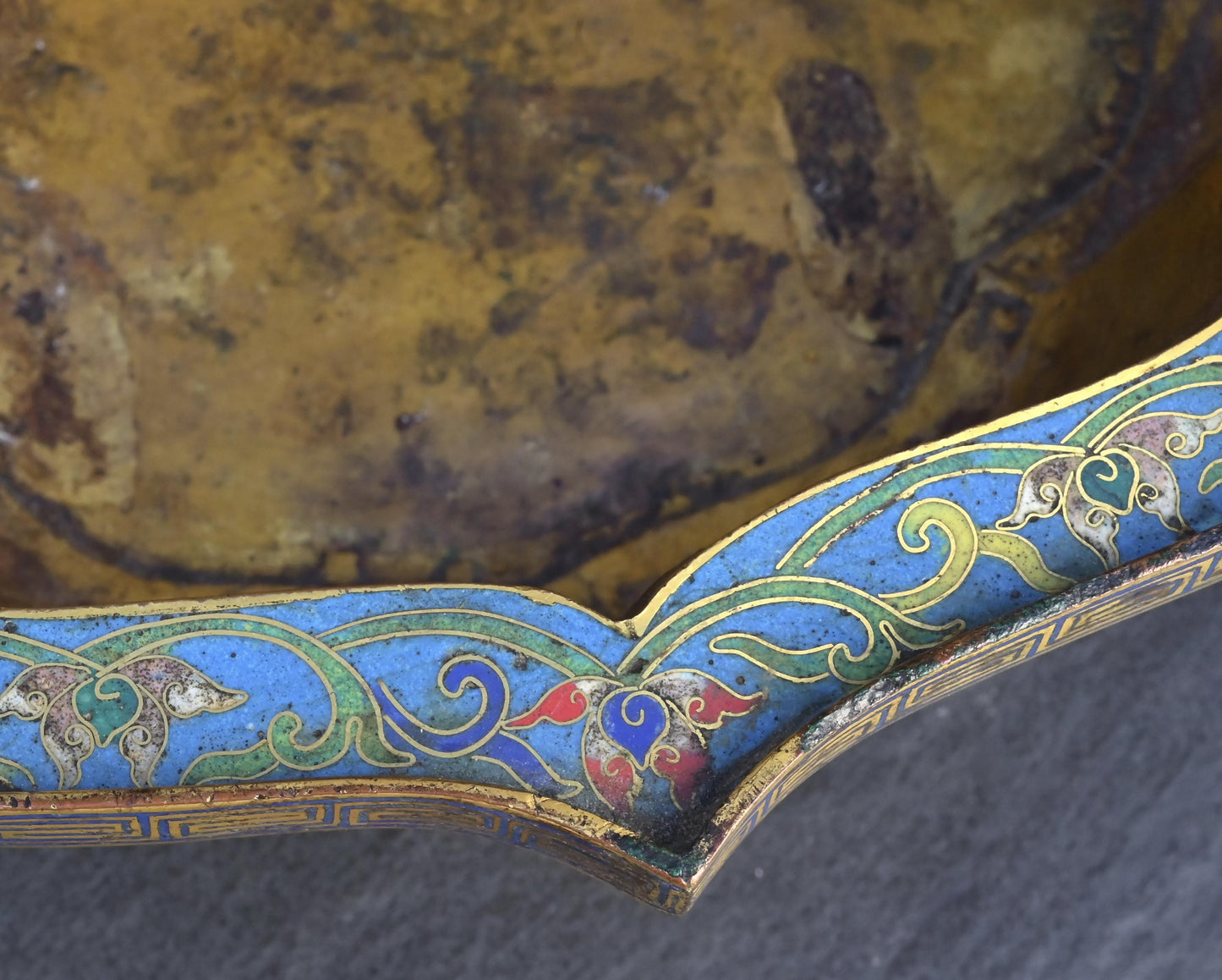 18th Century Chinese Cloisonné Planter / Basin | Qing Dynasty | Gilt Bronze
