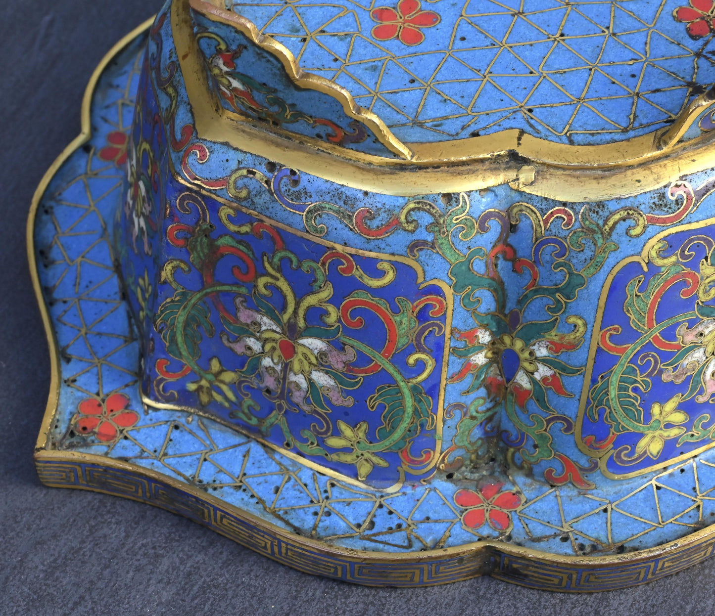 18th Century Chinese Cloisonné Planter / Basin | Qing Dynasty | Gilt Bronze