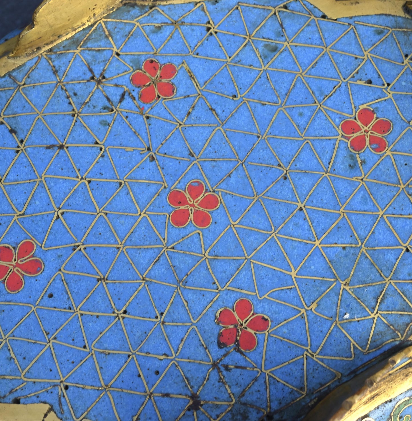 18th Century Chinese Cloisonné Planter / Basin | Qing Dynasty | Gilt Bronze