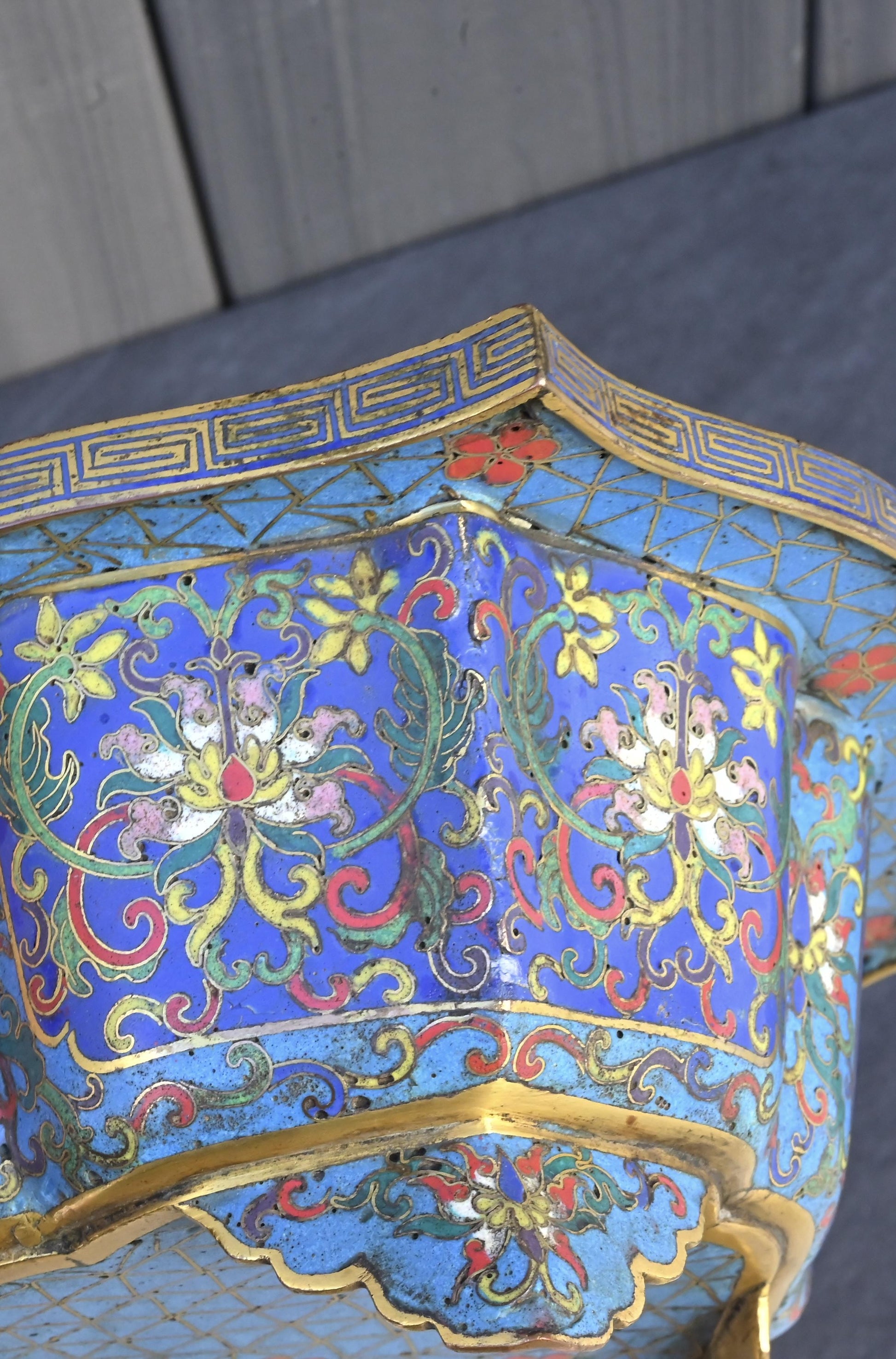 18th Century Chinese Cloisonné Planter / Basin | Qing Dynasty | Gilt Bronze
