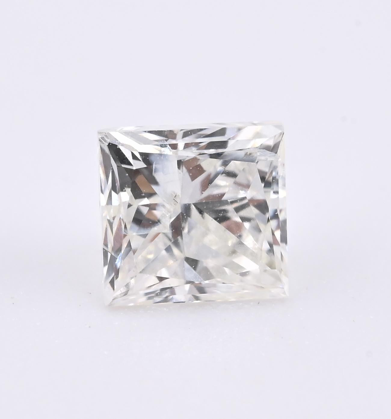 Loose Natural Diamond 0.53 Carat Rectangular Modified Brilliant E Color I2 GIA