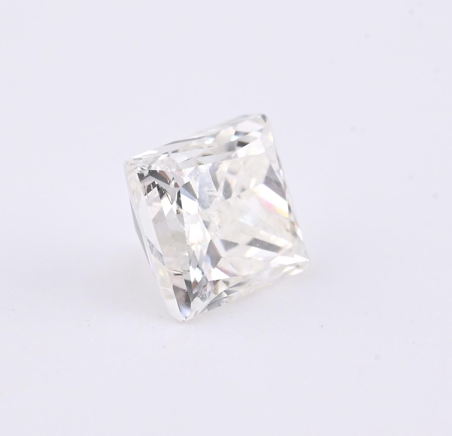 Loose Natural Diamond 0.53 Carat Rectangular Modified Brilliant E Color I2 GIA