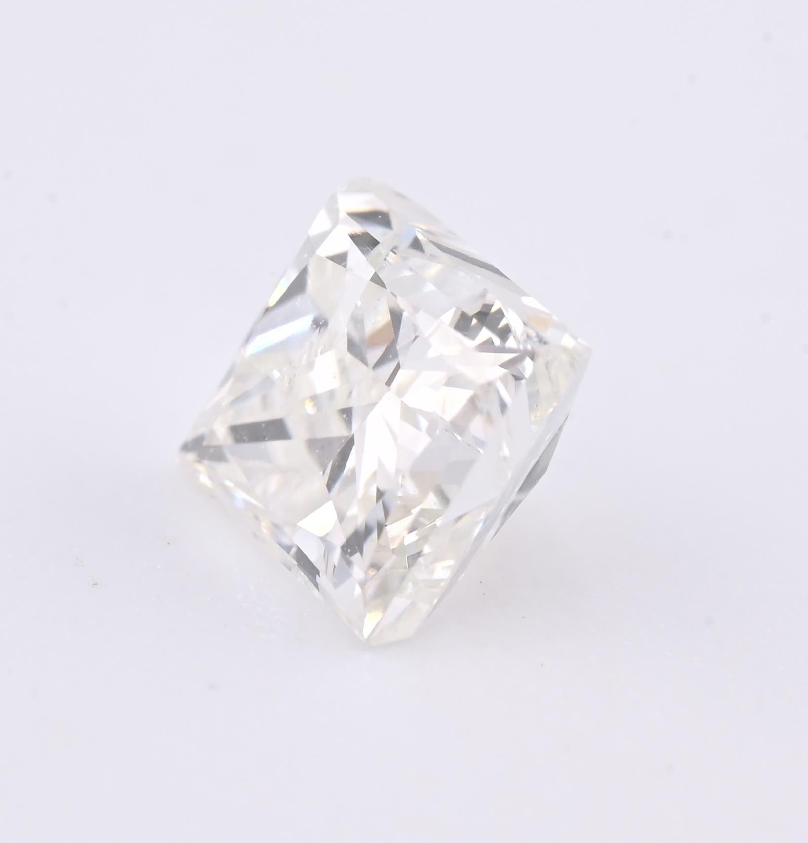 Loose Natural Diamond 0.53 Carat Rectangular Modified Brilliant E Color I2 GIA