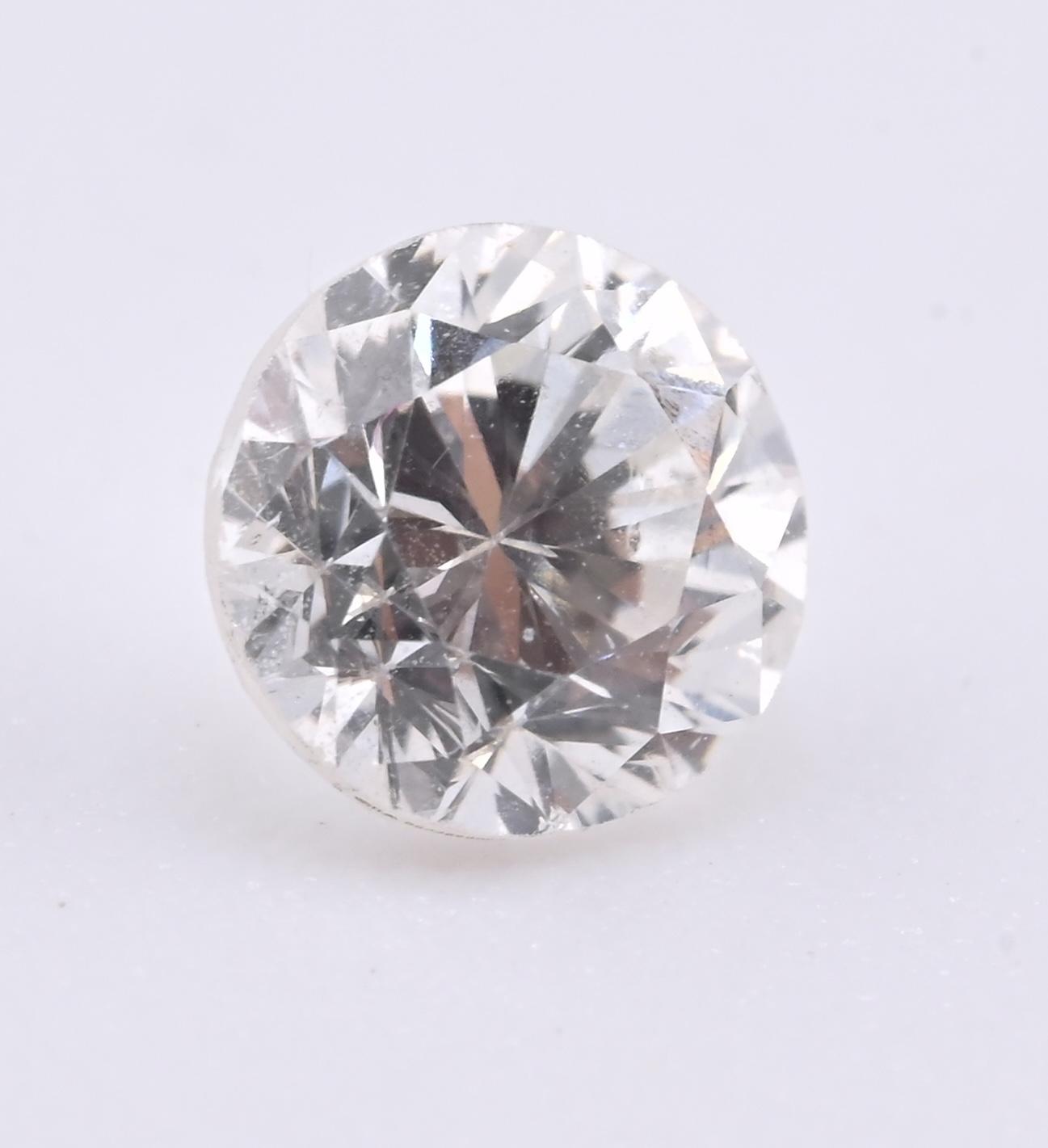 Loose Natural Diamond 0.39 Carat Round Brilliant H Color SI2 Clarity GIA