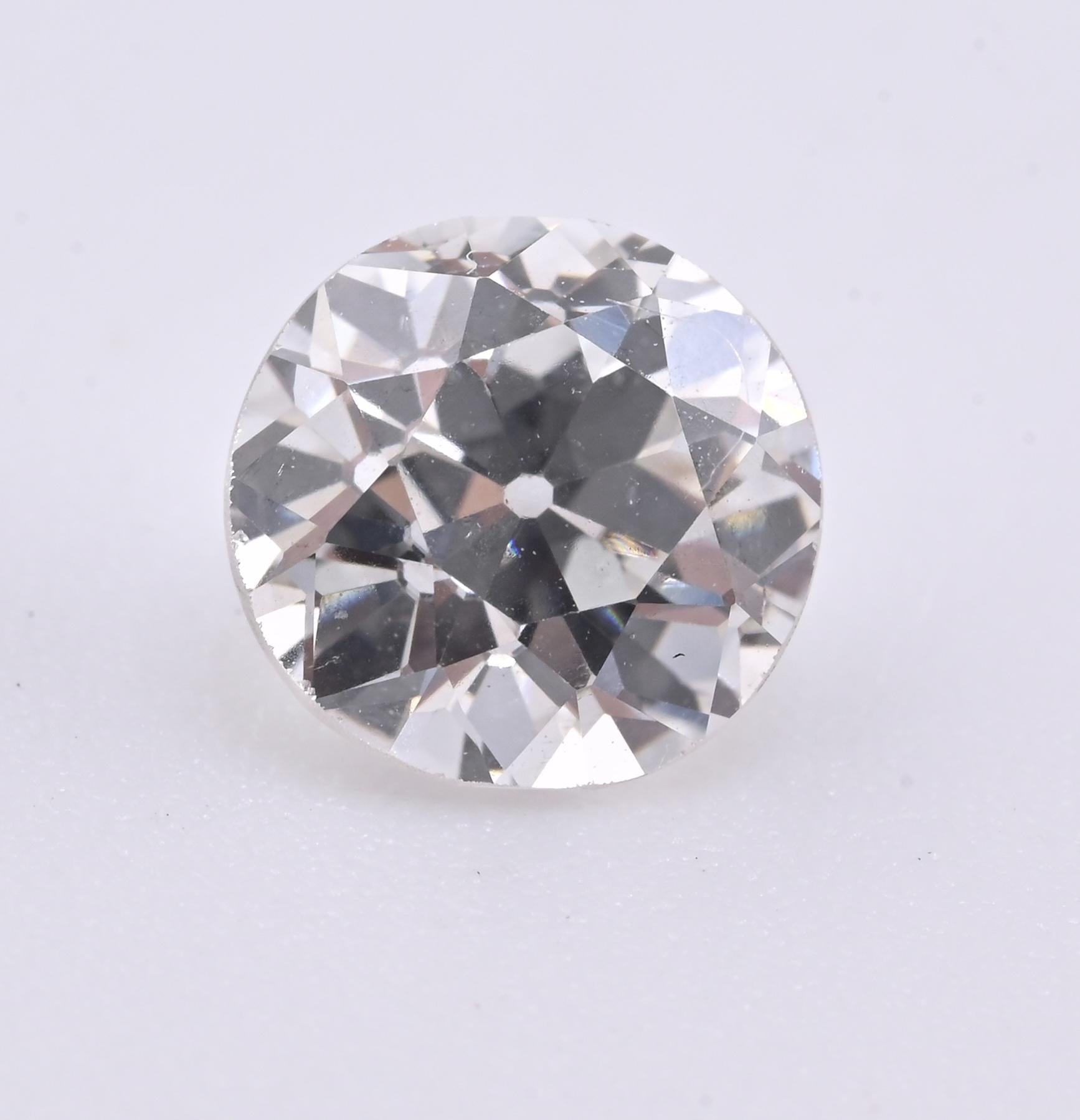 Loose Antique Diamond 0.85 Carat Old European Cut H Color SI1 Clarity GIA Cert.