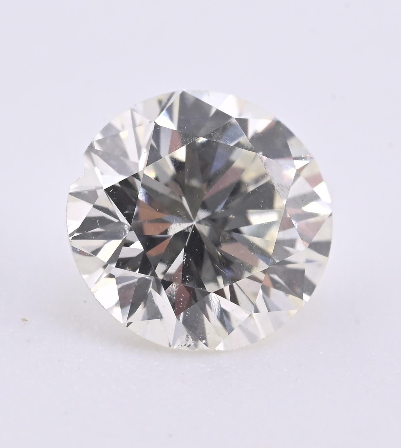 Loose Natural Diamond 0.80 Carat Round Brilliant K Color SI1 Clarity GIA Cert.