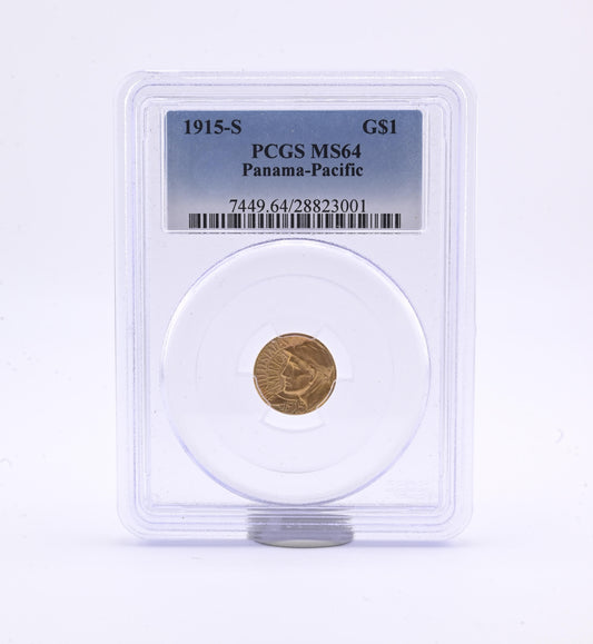 1915-S Panama-Pacific Gold $1 PCGS MS64 Commemorative Coin San Francisco Mint