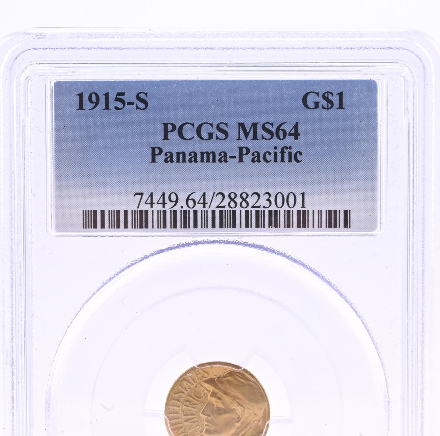 1915-S Panama-Pacific Gold $1 PCGS MS64 Commemorative Coin San Francisco Mint