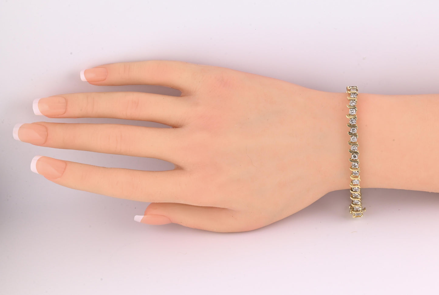 14K Yellow Gold Diamond Tennis Bracelet 2.80 CTW 40 Diamonds 7.5” Estate Jewelry