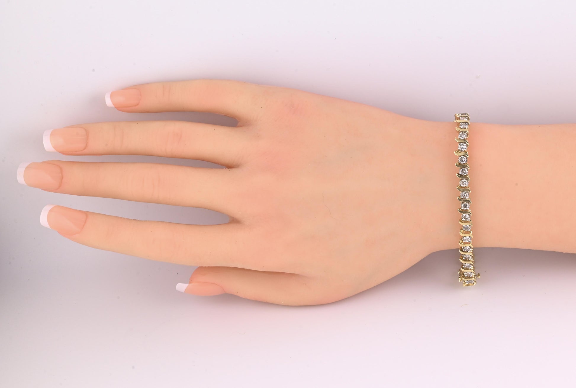 14K Yellow Gold Diamond Tennis Bracelet 2.80 CTW 40 Diamonds 7.5” Estate Jewelry