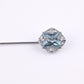 Vintage 10K White Gold Stick Pin Blue Spinel Lab Grown Lapel Tie Pin Estate 2.5”